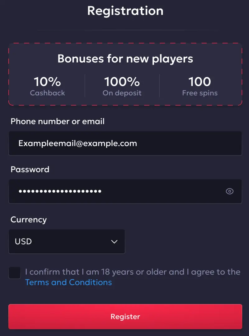 registration form