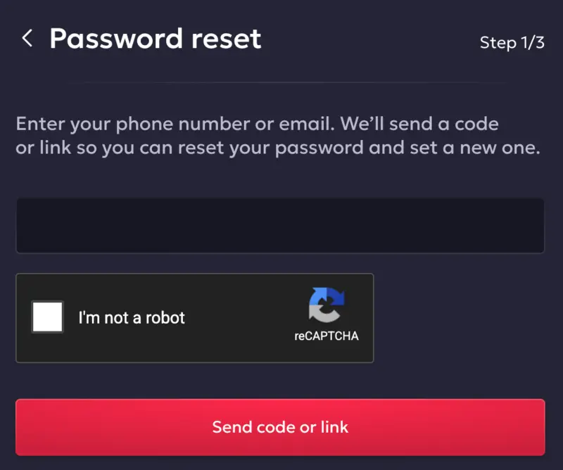 Reset password